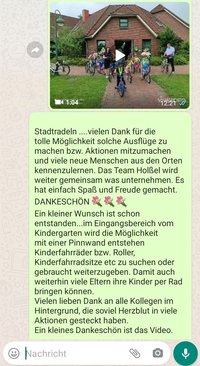Dankeschön Kita Holßel STADTRADELN