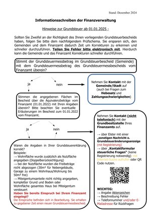Informationsschreiben der Finanzverwaltung