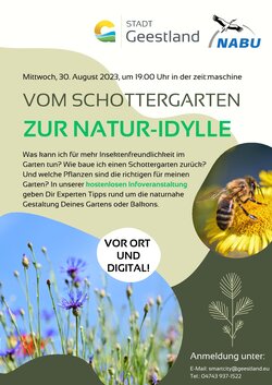 Plakat Infoveranstaltung Schottergärten