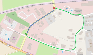 Karte zeigt Sperrung der Raiffeisenstraße
