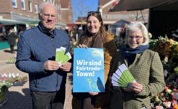 Günther Ahlfeld, Sophia von der Lieth und Sabine Wohlers werben für das Frühlingsfrühstück