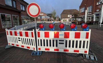 Absperrung am Kreisel