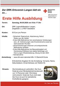 Erste Hilfe Ausbildung DRK-Ortsverein Langen