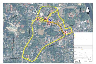 Übersichtskarte mit neuer Verkehrsführung