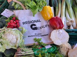 Jute-Tasche im Wochenmarkt-Design