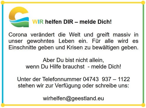 Wir helfen Dir - melde Dich