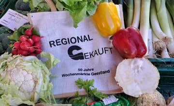 Jute-Tasche im Wochenmarkt-Design