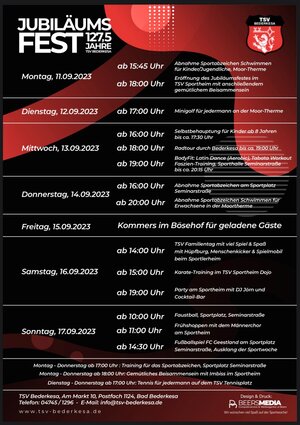 Plakat Jubiläumsfest TSV Bederkesa 2023-2 Plakat Jubiläumsfest TSV Bederkesa 2023-2