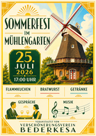 Plakat Sommerfest Mühlengarten 2026