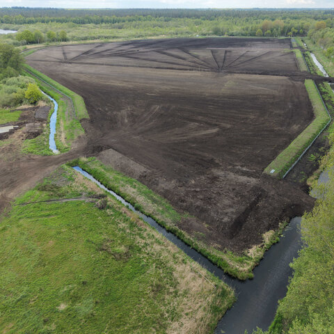 Drohnenaufnahme der Projektfläche während der Bauphase