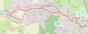 Strecke vom Gewerbegebiet zur Ortsmitte